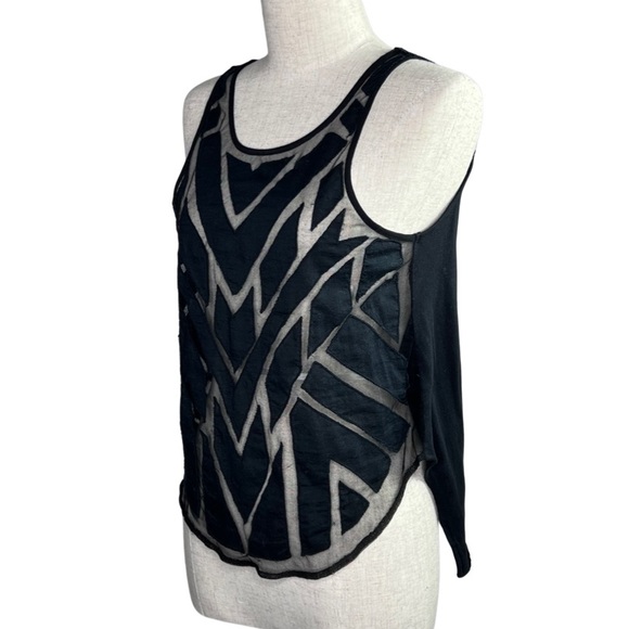 Free People Women’s Black Etheral Daze Ginger Hi Low Cutaway Tank Top XSmall - Picture 6 of 7